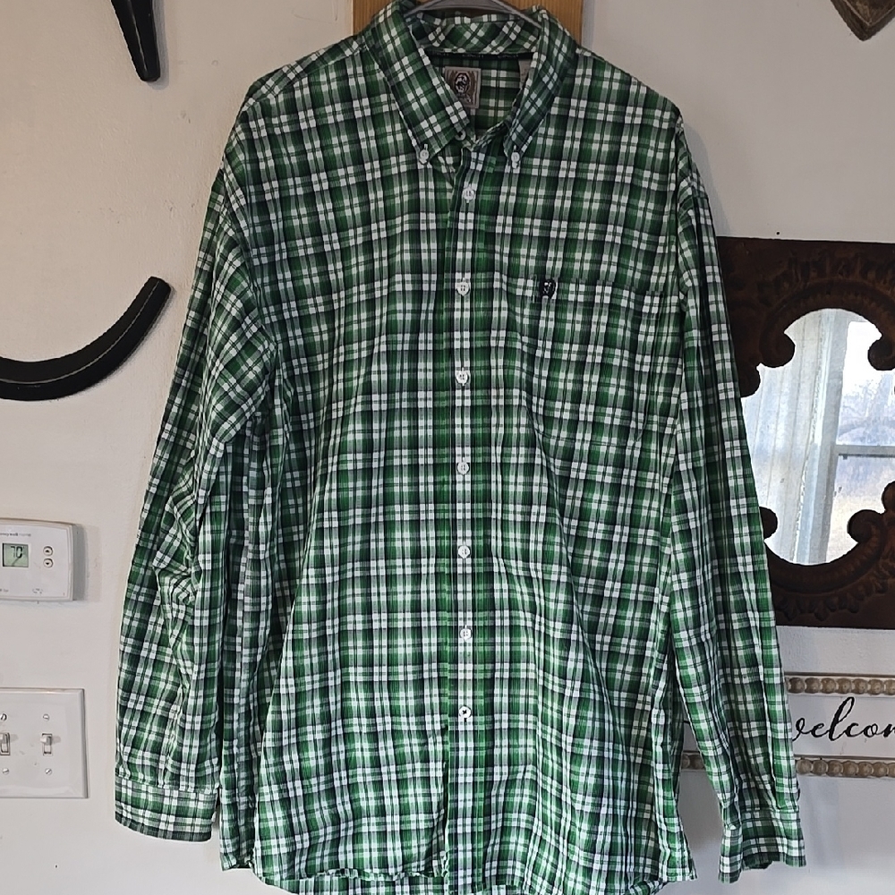Cinch Green And White Plaid XL